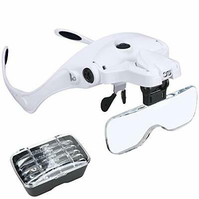 Magnifying Glasses For Close Work, Rechargeable Led Head Magnifier, Hands Fre...