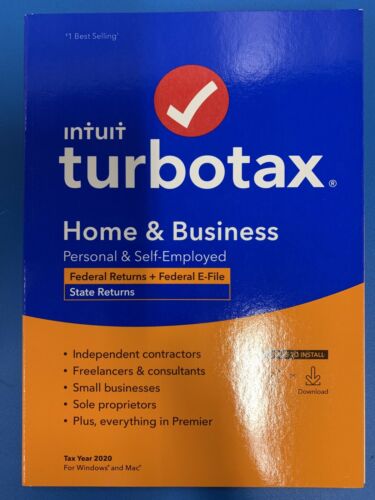 Turbotax Home & Business 2020 Brand New Unopened Retail Version